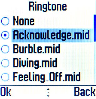 Highlight the required ringtone and press the Navigation key.