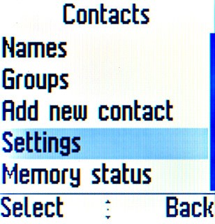 Scroll to Settings and press the Navigation key.