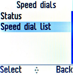Scroll to Speed dial list and press the Navigation key.