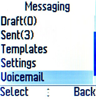 Scroll to Voicemail and press the Navigation key.