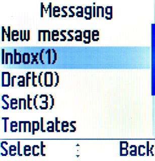 Scroll to Inbox and press the Navigation key.