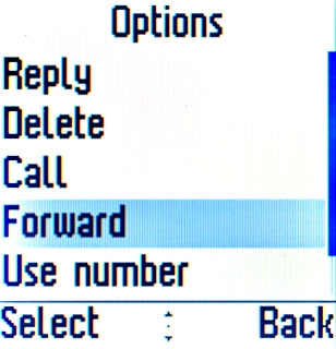Scroll to Forward and press the Navigation key.