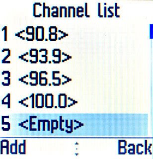 Highlight the required position on the list and press the Navigation key.
