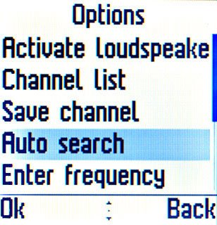 Scroll to Auto search and press the Navigation key.