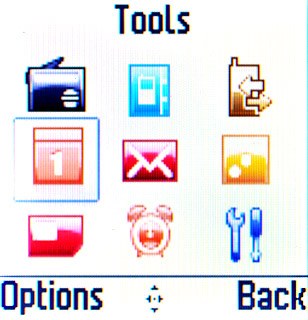 Scroll to Tools and press the Navigation key.