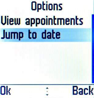 Scroll to Jump to date and press the Navigation key.