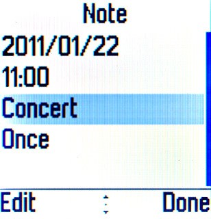 Highlight the required field and press the Navigation key to edit the required information type.
