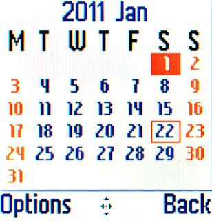 Highlight the required date and press the Navigation key.
