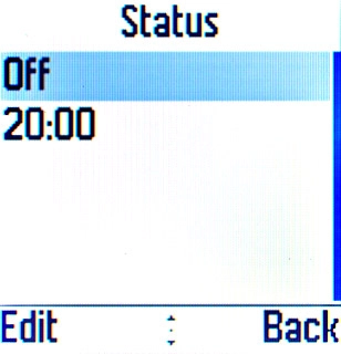 Scroll to Status and press the Navigation key.