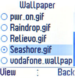 Highlight the required picture and press the Navigation key to view the picture.