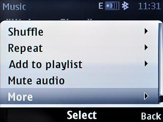 Scroll to More and press the Navigation key.