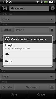 The steps below are based on the Phone phone book. If you select another phone book, there may be some differences in relation to the instructions.