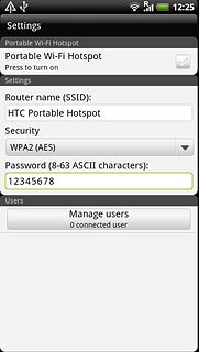 Press the box next to Portable Wi-Fi Hotspot to turn on the function.