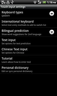 Press Text input.