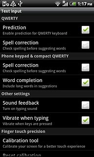 When the box next to the menu item is ticked (V), the function is activated.