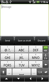 When XT9 is displayed on a green background, the function is activated.