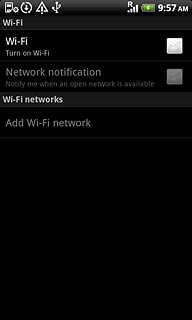 Press Wi-Fi to activate Wi-Fi.