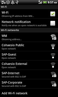 When the box next to the menu item is ticked (V), Wi-Fi is activated.
