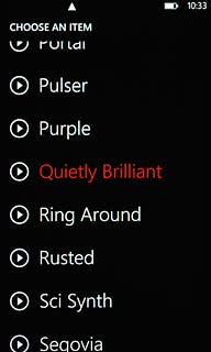 Press the required ringtone.