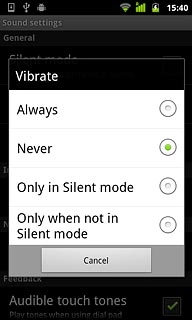 To deactivate vibration:Press Never.