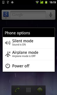 Press Airplane mode.Depending on the current setting, flight mode is now activated or deactivated.