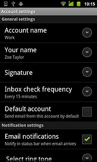 Press Default account to activate the function.