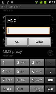 Key in 01 and press OK.