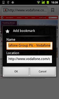 Press OK to save the bookmark.