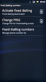 Press Activate fixed dialling or Deactivate fixed dialling (depending on the current setting).