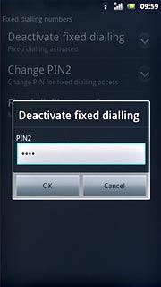 Key in your PIN2 and press OK.