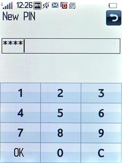 Key in a new four-digit PIN and press OK.
