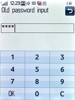 Key in the current phone lock code (default is 1234) and press OK.