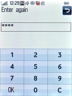 Key in the new phone lock code again and press OK.