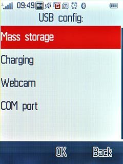 Press Mass storage.