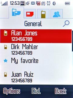 Press the required contact.