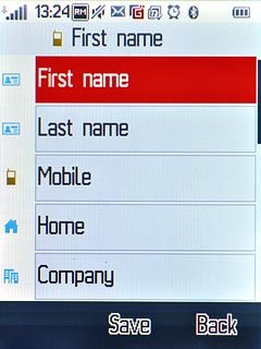 Press First name and key in the required first name.