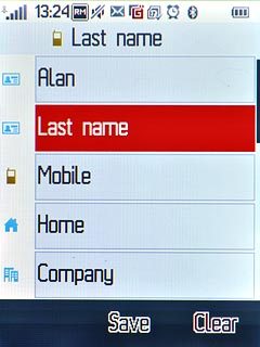 Press Last name and key in the required last name.