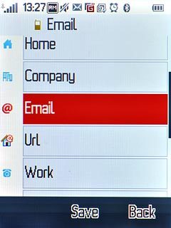 Press Email and key in the required email address.