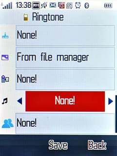 Press the field next to the ringtone icon.