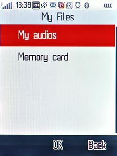 Press My audios or Memory card.