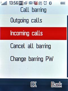 Press Incoming calls.