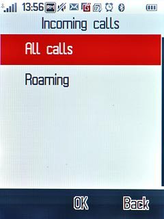 Press All calls or Roaming.