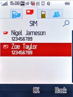 Press the required contact.