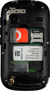 Place the SIM card as illustrated in the SIM card holder.Slide the SIM card into the SIM card holder.