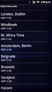 Press the required time zone.
