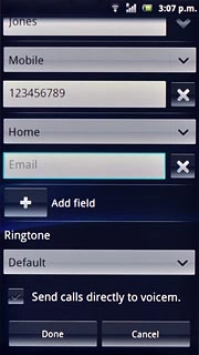 Press Email and key in the required email address.