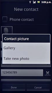 To take a new picture:Press Take new photo.