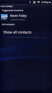 Press the required contact.