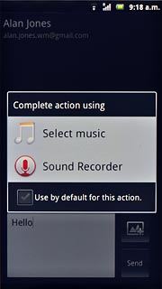 Press Select music.Go to the required folder.