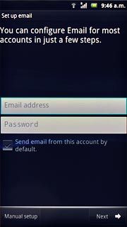 Press Email address and key in your email address.